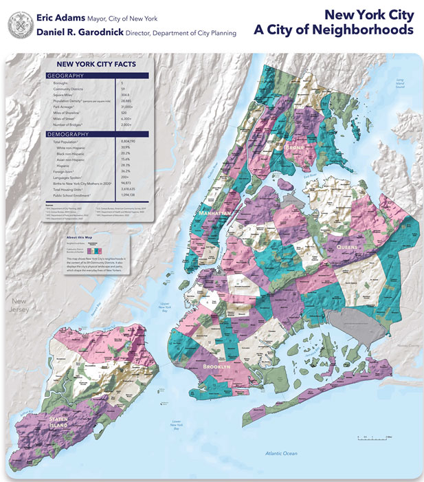 New York City: A City of Neighborhoods Map
