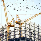 Building frame and construction cranes