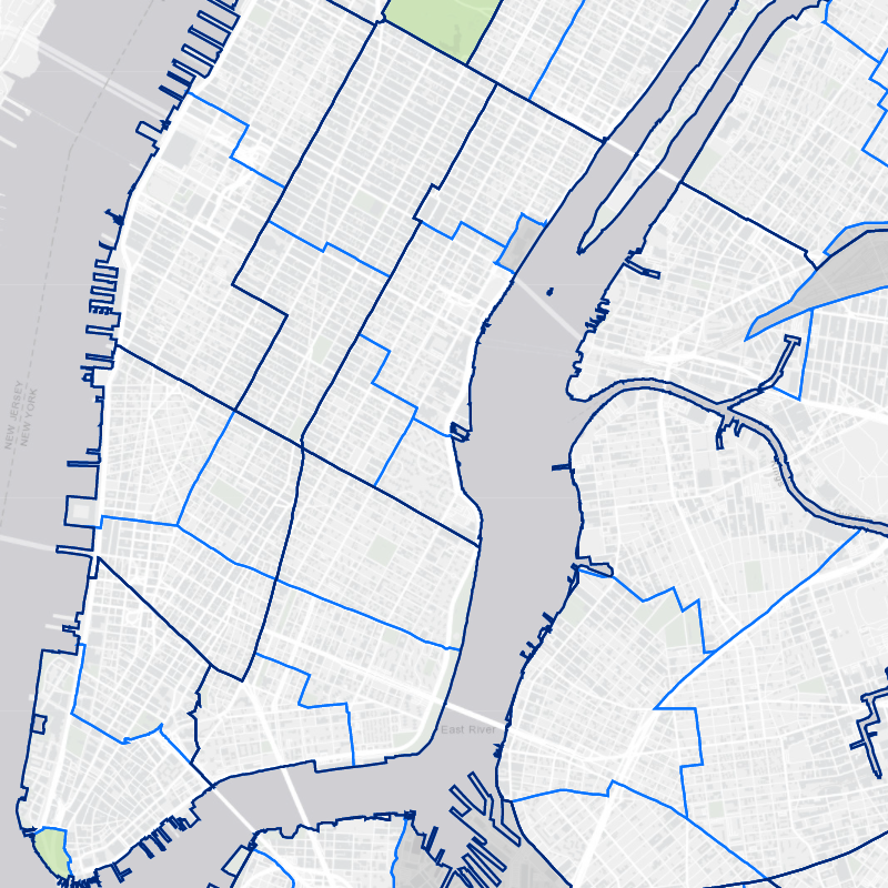 Map of NYC with neighborhoods outlined
	