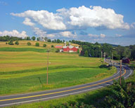 Rural area with farm housies
