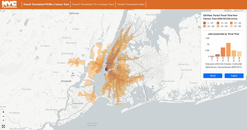 Data visualizations including two maps of New York City