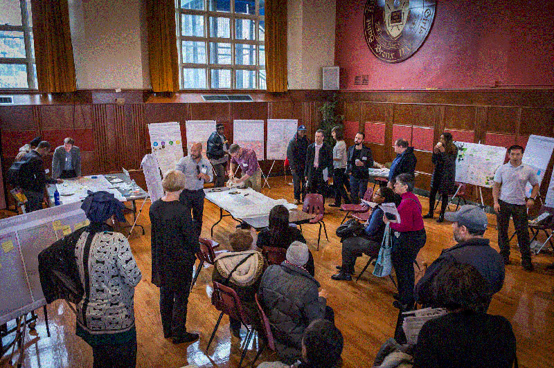 Community members discuss their vision for the future of the Parkchester/Van Nest station area.