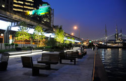 Nighttime view of Section 1 of East River Waterfront