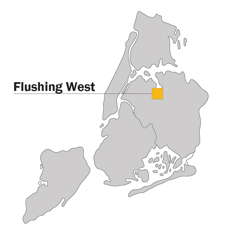 Flushing West Locator map