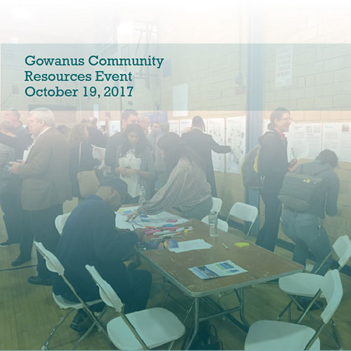 Cover page showing people at an open house event