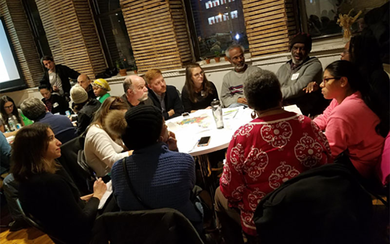 December 2018 - Roundtable breakout discussion at December 2018 Gowanus Fair Housing event
