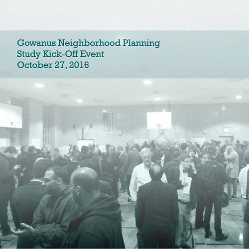 Cover page showing people standing in groups in a gymnasium