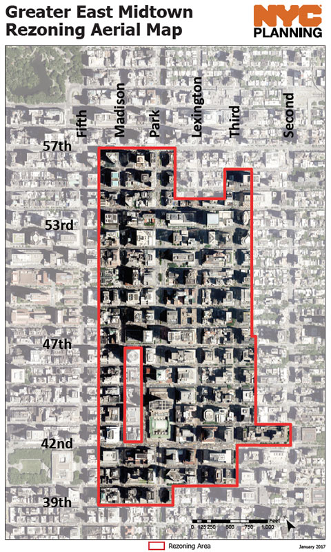 East Midtown Aerial Map