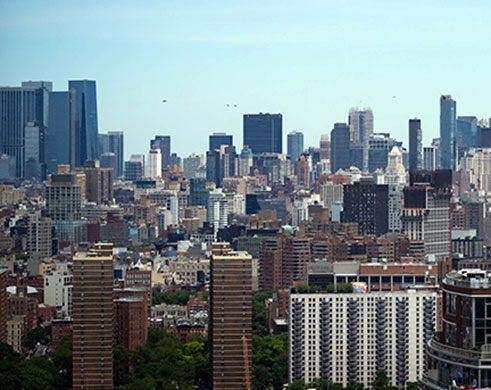 Aerial view of city skyline