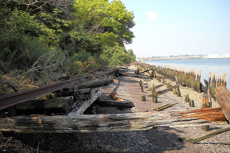 Existing North Shore rail line at  Snug Harbor 