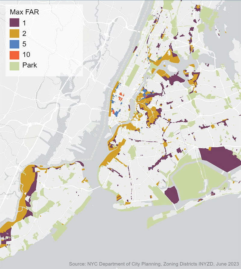 Map Source: NYC Department of City Planning, Zoning Districts NYZD, June 2023