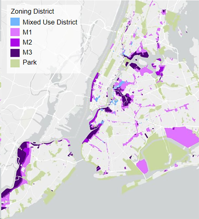 Map source: NYC Department of City Planning, Zoning Districts NYZD, June 2023
