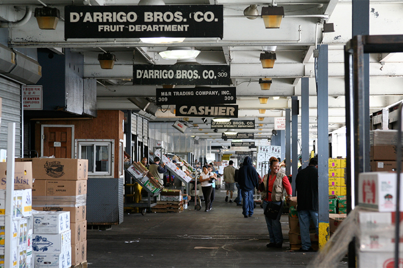 Produce Market front docks at Hunts Point