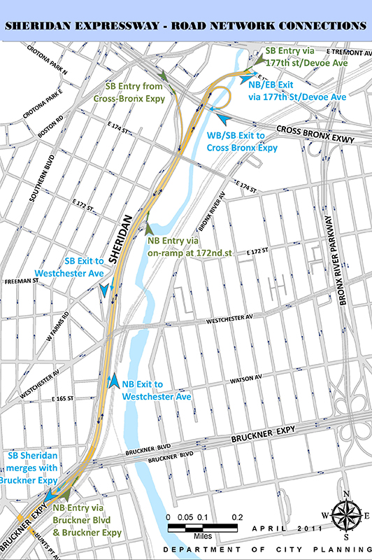 Sheridan Expressway: Road Network Connections