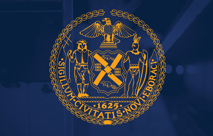 New York City Seal with blue background
                                           