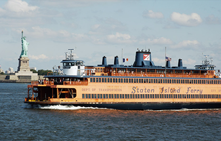 Staten Island Ferry and Statue of Liberty
                                           