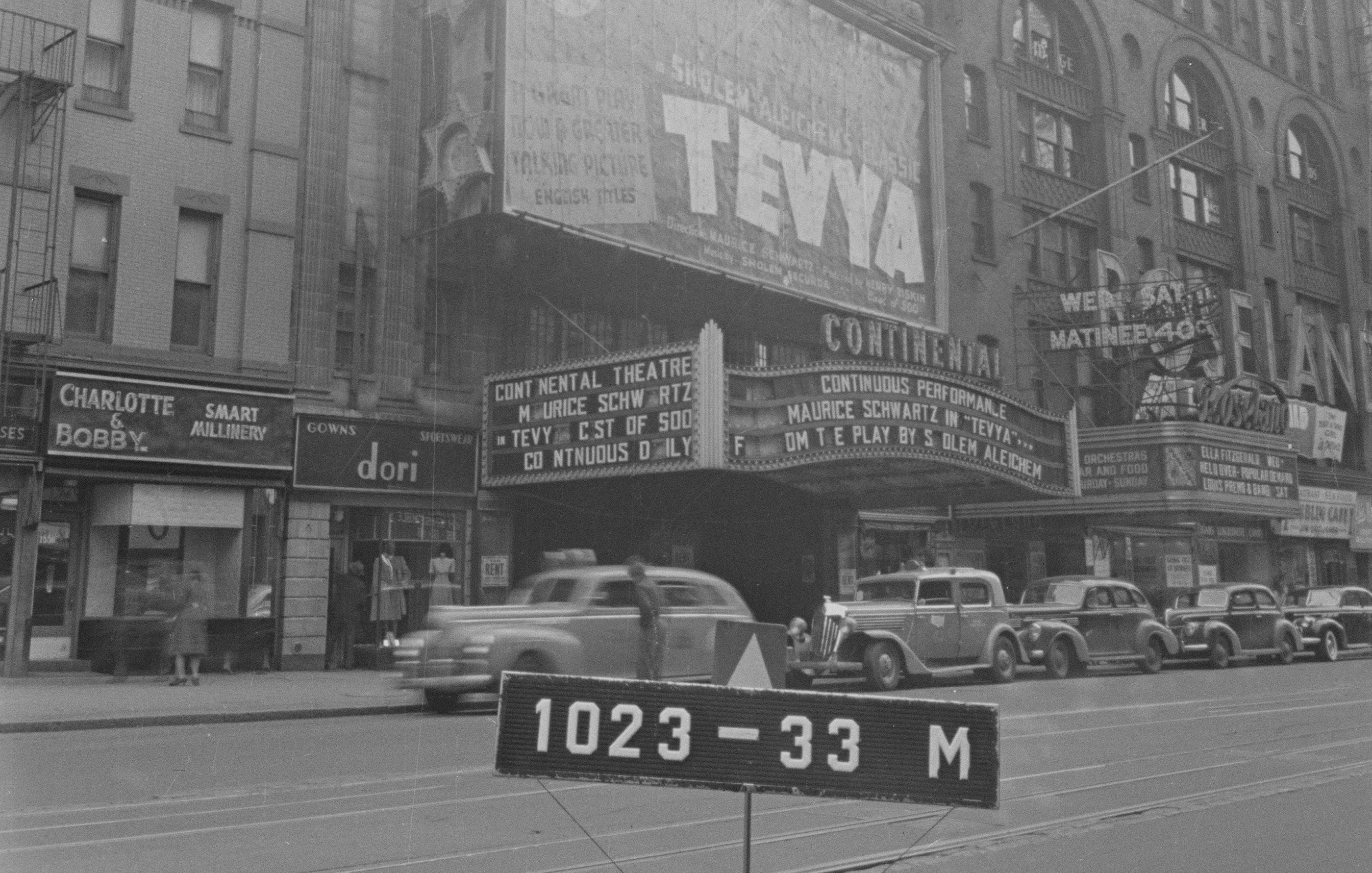 Historic photo of Manhattan, Continental with Roseland Ballroom in background.
                                           