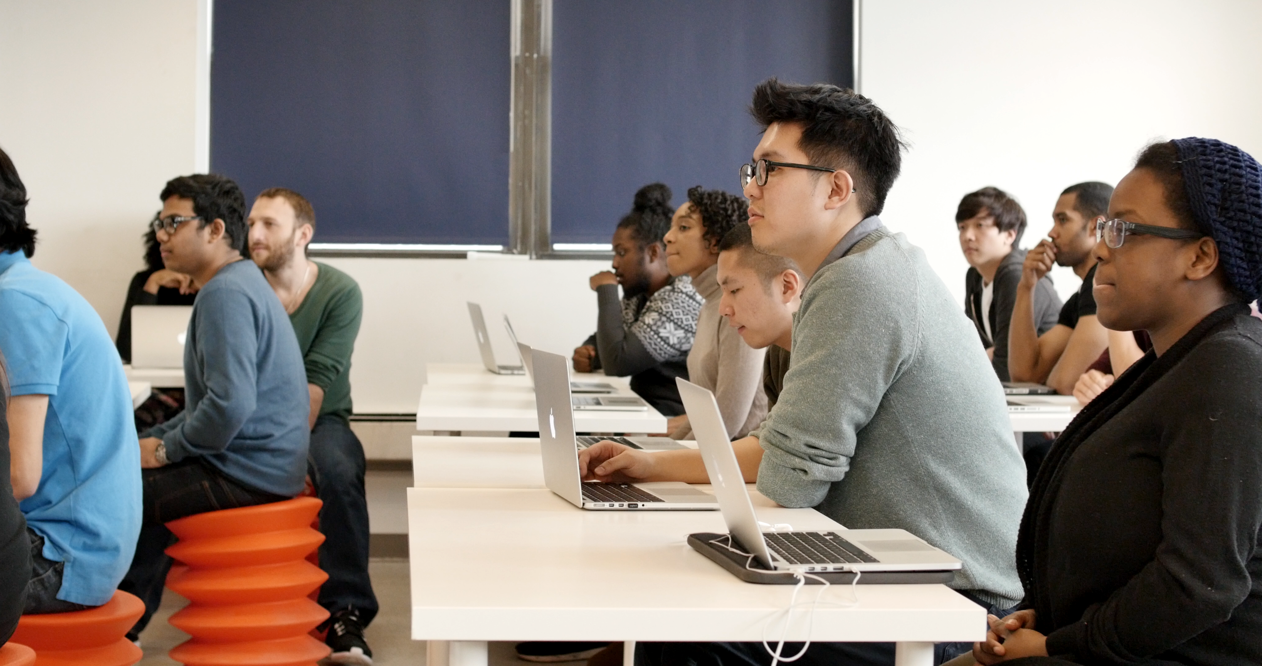 Students in a tech training