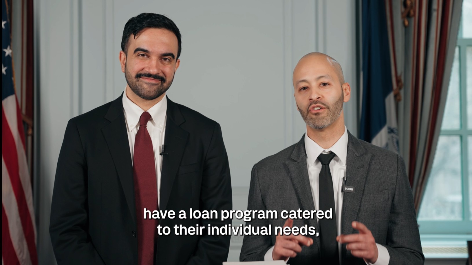 Mayor Mamdani and Commissioner Minaya standing beside each other in the Mayor's Office. 
                                           