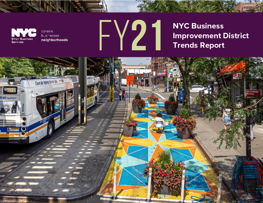 FY21 NYC Business Improvement District Trends Report cover