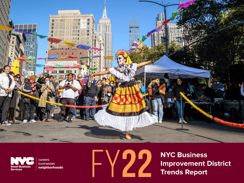 FY22 NYC Business Improvement District Trends Report cover