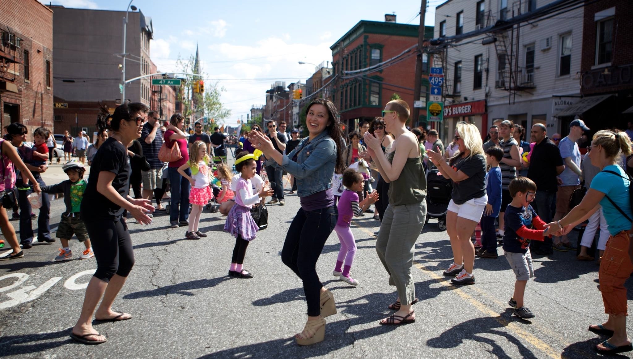 people at a street fair