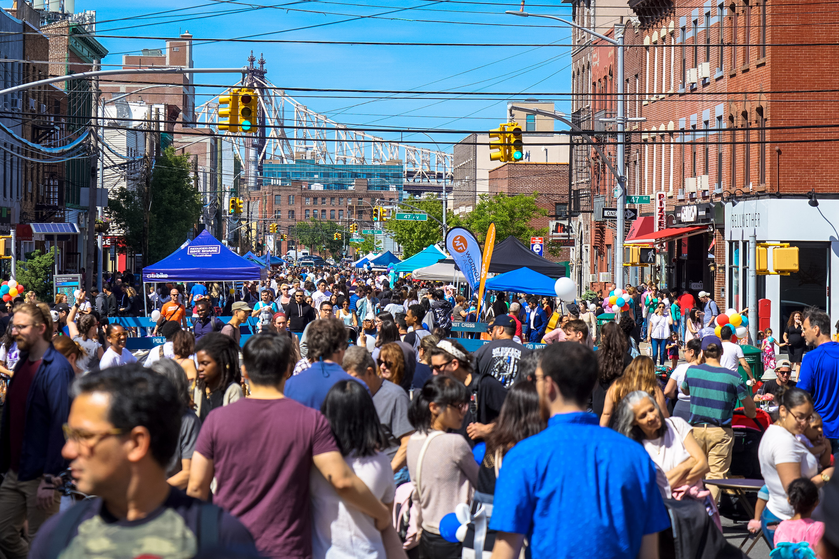 Large crowd at public event in Long Island City, Queens
                                           