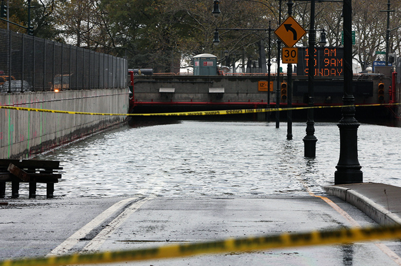 A flooded underpass.
                                           
