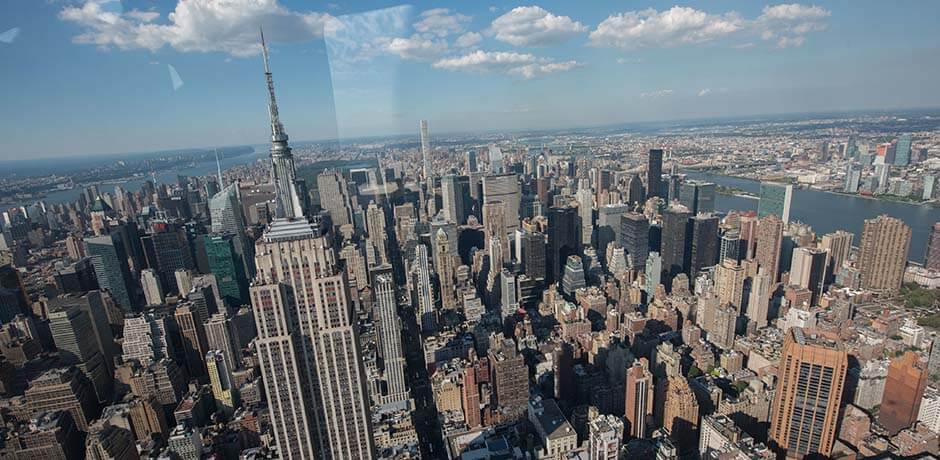 NYC skyline on a sunny day
                                           