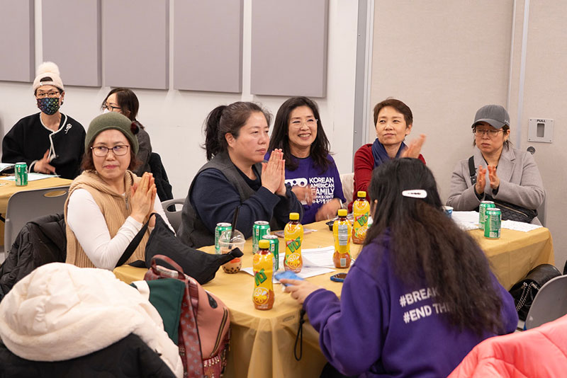 Group discussion at a 7 on 7 event (Flushing, Queens)