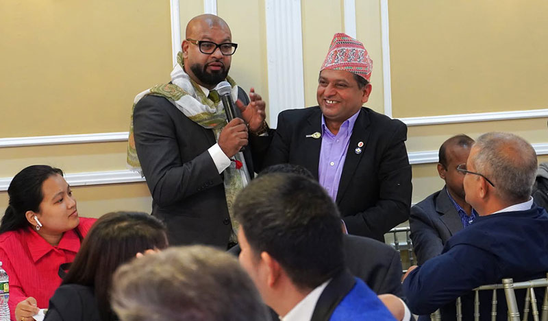 Vijah Ramjattan, Executive Director of OPHC at a 7 on 7 event