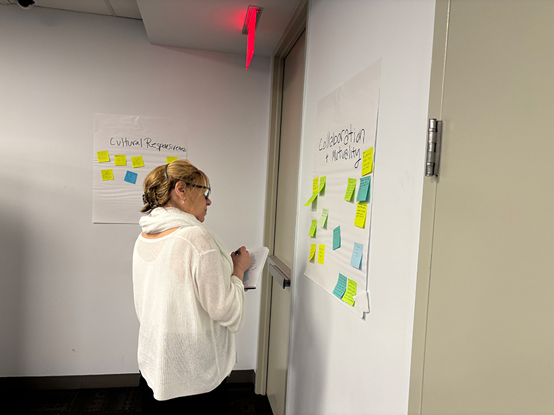 a training attendee was taking note after session
