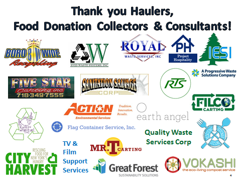 A poster thanking all food donation collectors and consultants