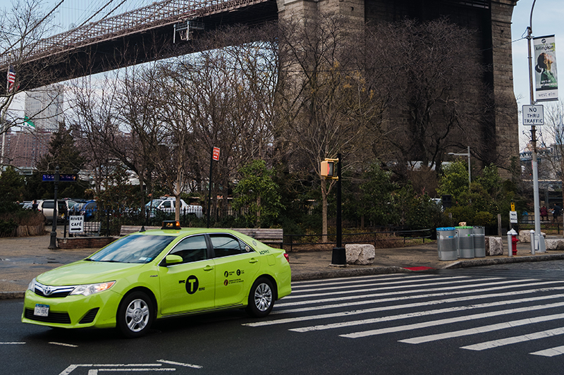 image of green cab