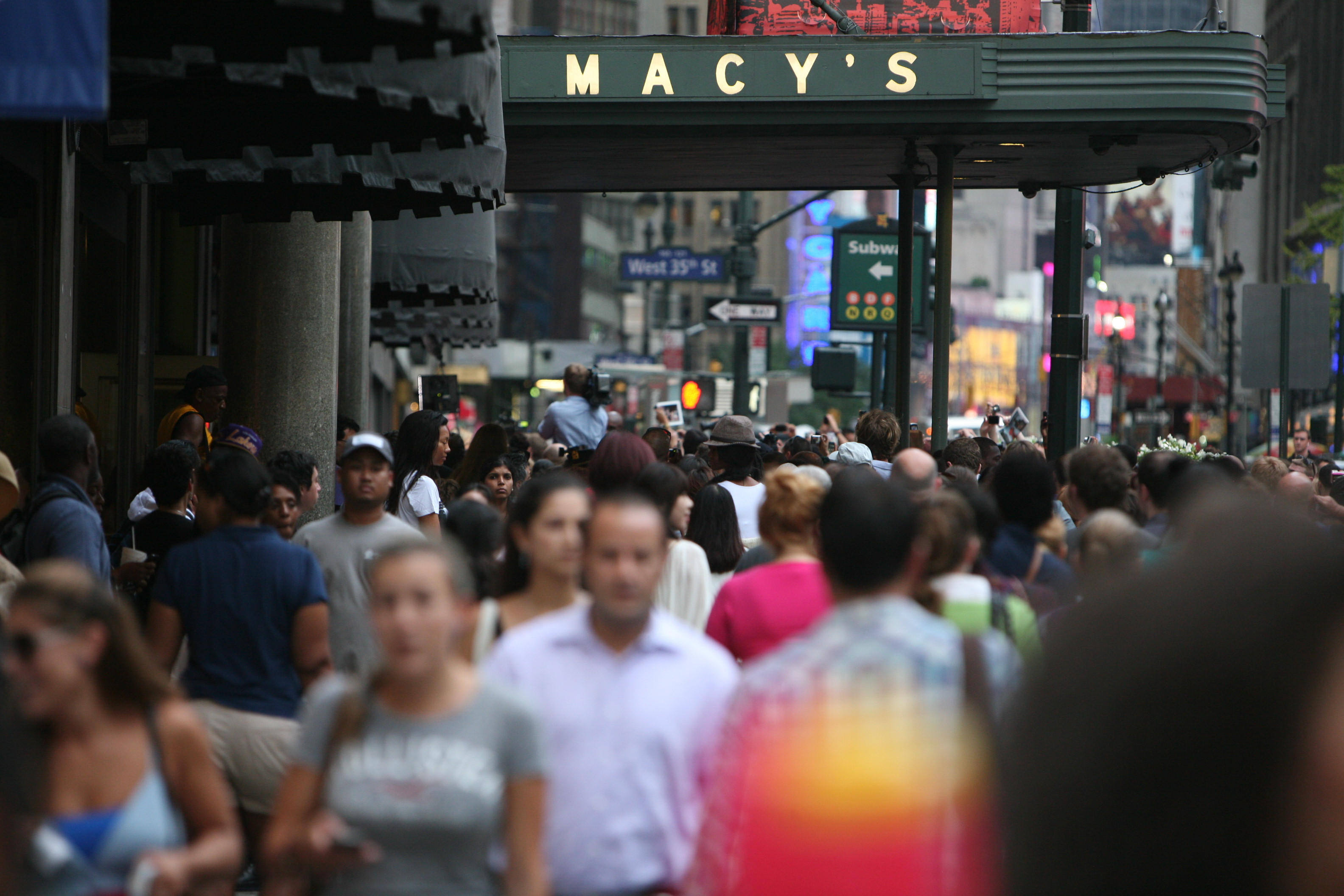 Sidewalk view of Herald Square
                                           