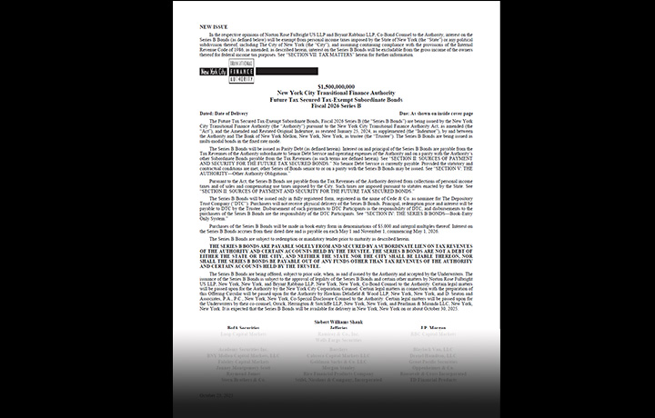 Fiscal 2026 Series B Offering Circular cover page
                                           