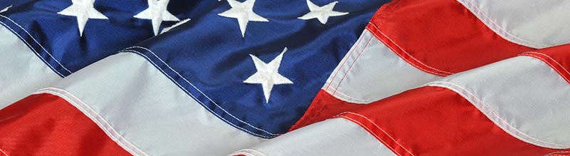 Close up view of the American flag