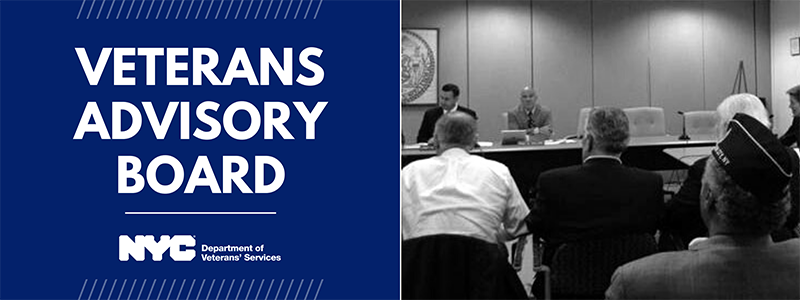 Attendees at a veteran advisory board meeting