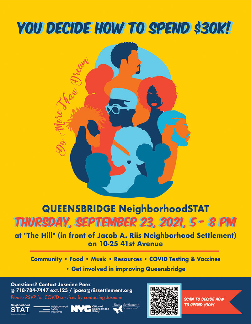 You decide how to spend $30k! Queensbridge NeighborhoodSTAT - Thursday, September 23, 2021 5-8pm