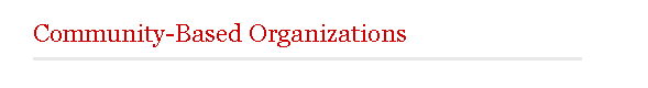 Community Based Organizations