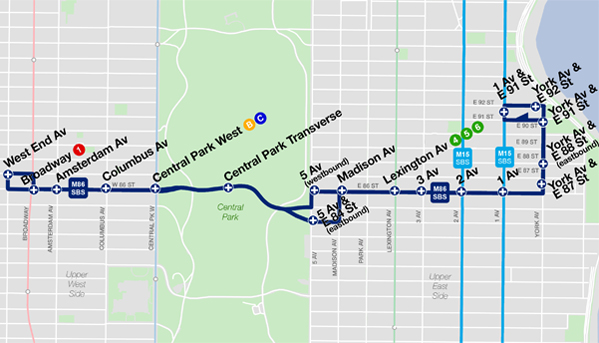 86th Street Select Bus Service Map