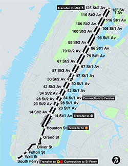 First Avenue and Second Avenue Route Map First Avenue and Second Avenue Route Map