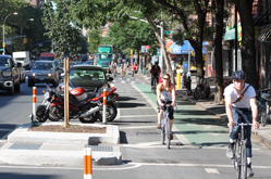 Parking protected bike lanes