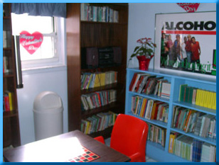 Library at an NSD group home
