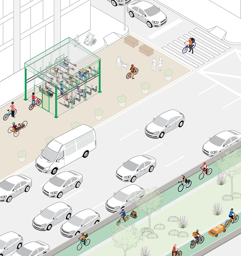 Category 3 structure on a large, pedestrianized area.