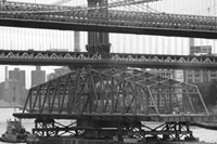 Black and white photo of the 145th Street Bridge