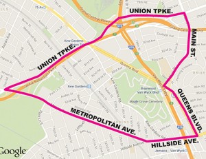 Map of Suspension of Alternate Side Parking Regulations Near Queens Borough Hall