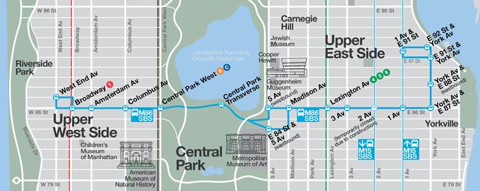 Map of Select Bus Route