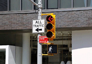 Street Pole with Street Signs and Street Light