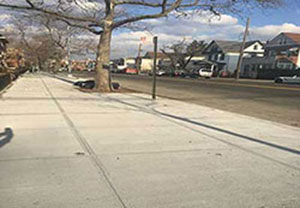 Final results of the sidewalks outside South Jamaica Houses